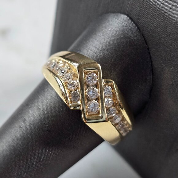 Mens Vintage Estate 14K Yellow Gold Frederick Goldman Diamond Ring 9.1g E6871